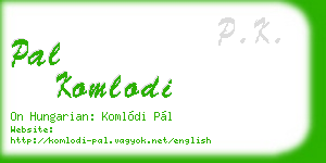 pal komlodi business card